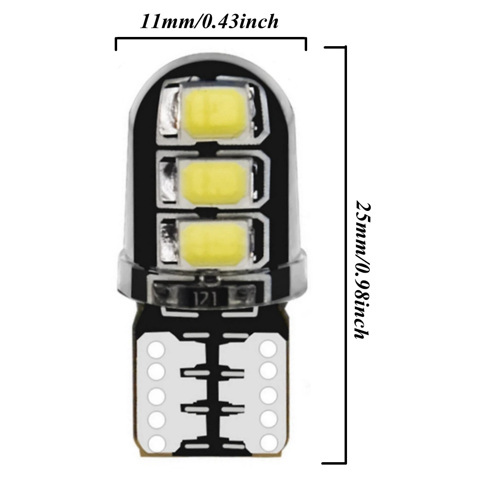 10 шт. T10 W5W силикагелевые 6 SMD СВЕТОДИОДНЫЙ автомобильные купольные лампы WY5W для