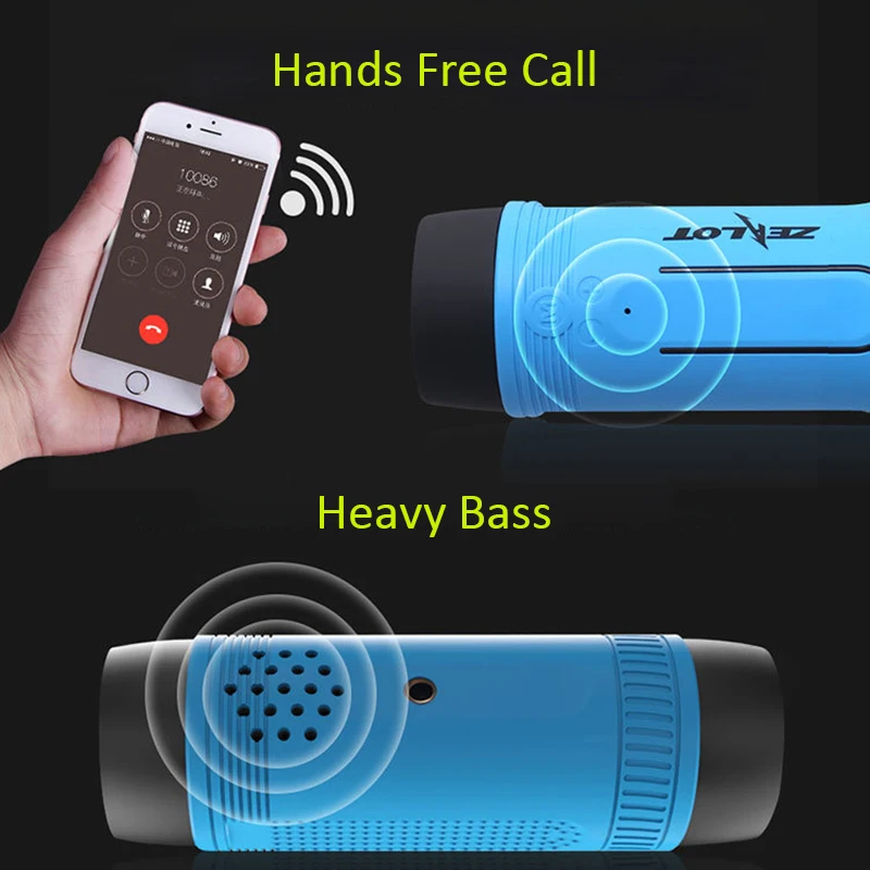 Zealot S1 Power ful Bluetooth колонка портативная с FM радио уличная велосипедная беспроводная