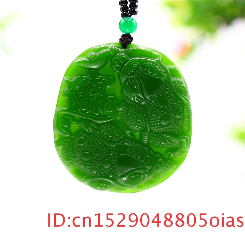 Зеленый нефритовый жаб кулон ожерелье Мода для резного амулета подарки