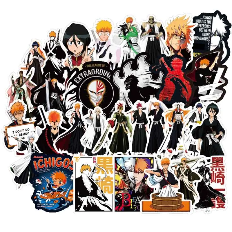 

50PCS BLEACH Japanese Anime Stickers DIY Waterproof Phone Car Skateboard Laptop Luggage Notebook Graffiti Sticker Toy Kid F4