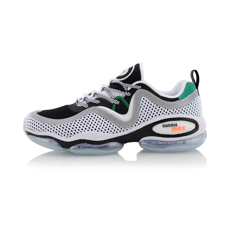 Li-Ning/Мужская обувь BUBBLE MAX II для образа жизни с воздушной подушкой; спортивная обувь с дышащей сеткой в стиле ретро; кроссовки для отдыха; AGLP001 YXB263 - Цвет: AGLP001-1H