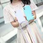 Кросс-боди ремешок для мобильного телефона ожерелье яркий цвет шнур с шейным ремешком слинг для iPhone12 11 Pro XS MAX XR X SE 6 7 8Plus funda