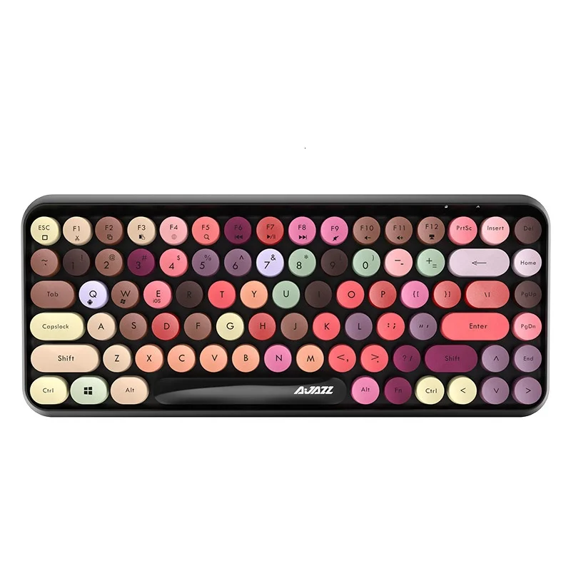 

Новинка 2021, Bluetooth-клавиатура JellyComb в стиле ретро, круглая клавиатура с пластиковой панелью, Водонепроницаемая клавиатура для мобильного тел...