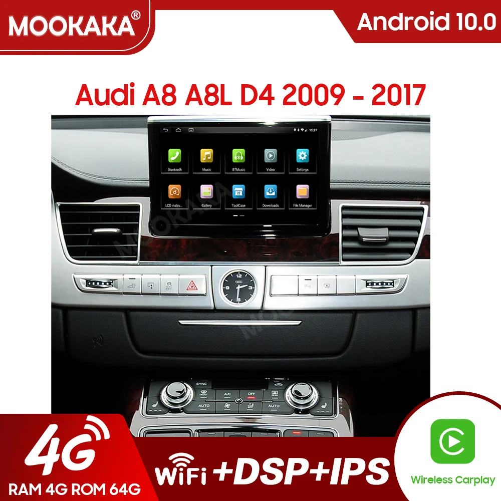 

Автомобильный мультимедийный плеер, Android 10,0, для Audi A8, A8L, D4, 2009-2017, 64 ГБ, GPS-навигация, автомобильное радио, стерео, головное устройство, магнито...