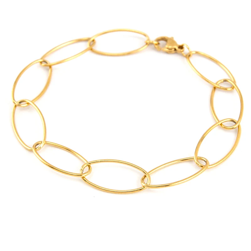 Цепочка Из Нержавеющей Стали овальные уникальные браслеты O rolo для женщин