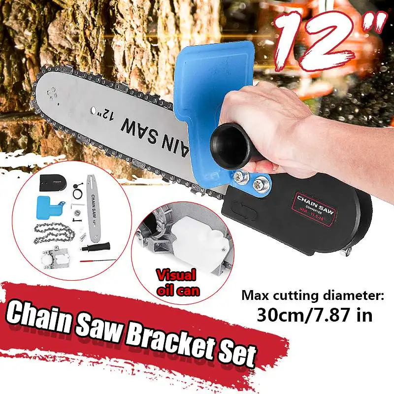 

Upgrade 12inch Electric Chainsaw Bracket Adjustable Universal M10/M14/M16 Chain Saw Part Angle Grinder Into Chain Saw