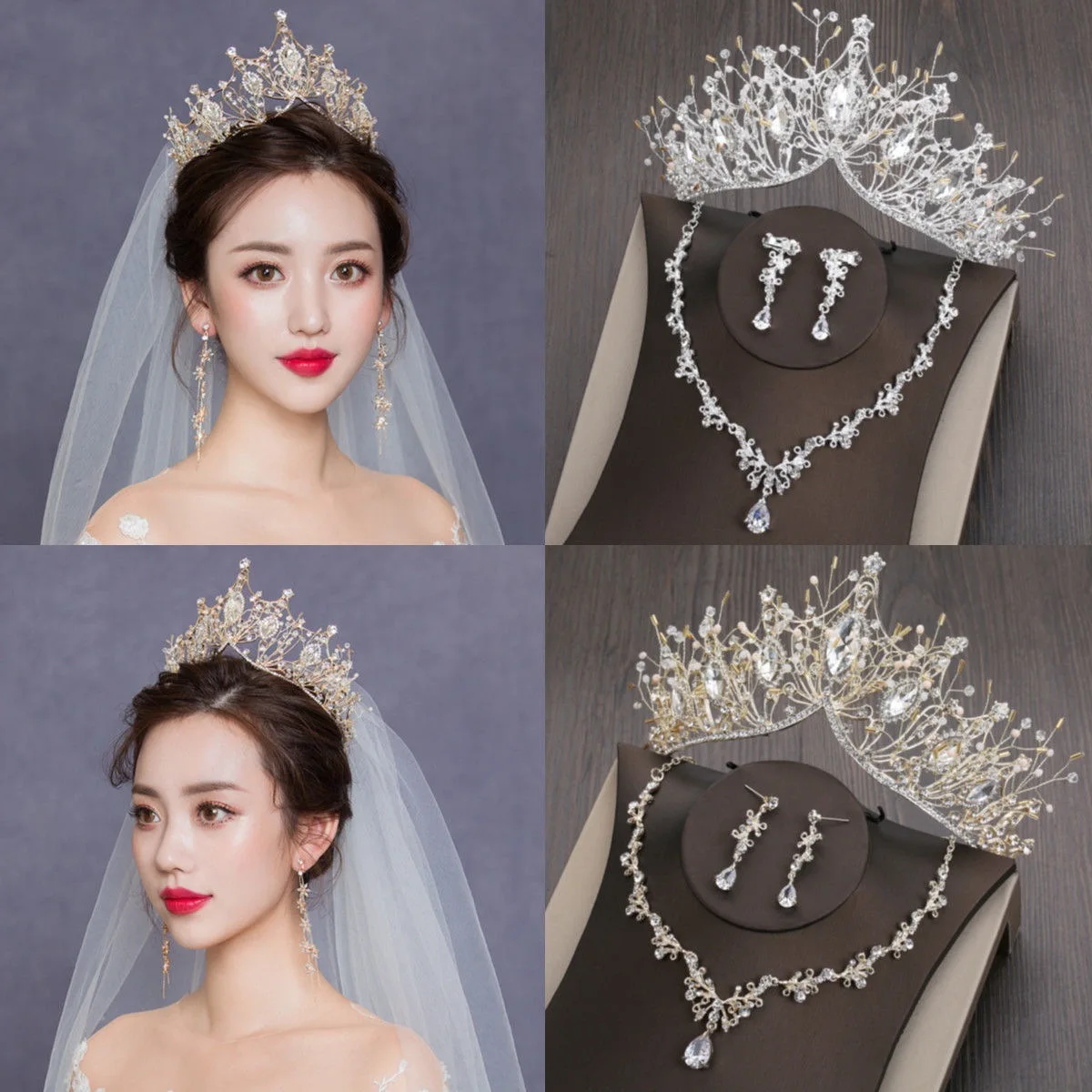 

Fashion Crystal Headbands Wedding Crown Golden Color Bride Tiaras and Crown Headdress Hair Accessories Wedding Bridal Headpiece