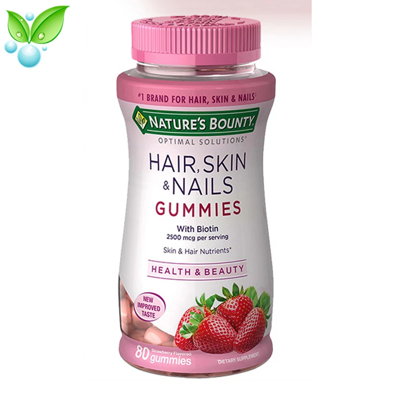 

Nature's Bounty Collagen Gummies Candy Beauty Nail Care Fruit Candy 80 Capsules HAIR,SKIN &NAILS Care Import From America