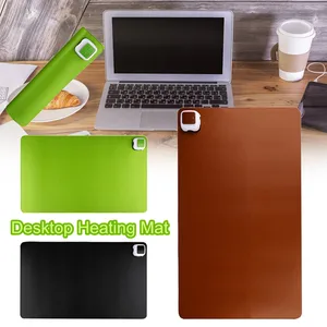 Зимний теплый офисный стол компьютер теплый коврик PU водонепроницаемый стол Клавиатура коврик игры электрические нагревательные колодки США штекер