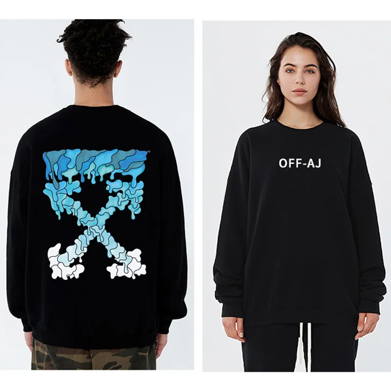 

Осенне-зимние новые толстовки с капюшоном IКOff WhiteС, мужские толстые однотонные джоггеры из ткани 360g, текстурные пуловеры