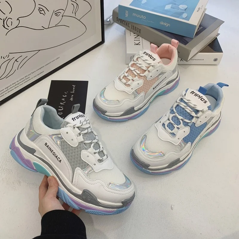 

Fashion Women's Chunky Sneakers Lace Up Women Platform Shoes Tenis Casual Daddy Shoes Sexy Dames Schoenen zapatillas Muje