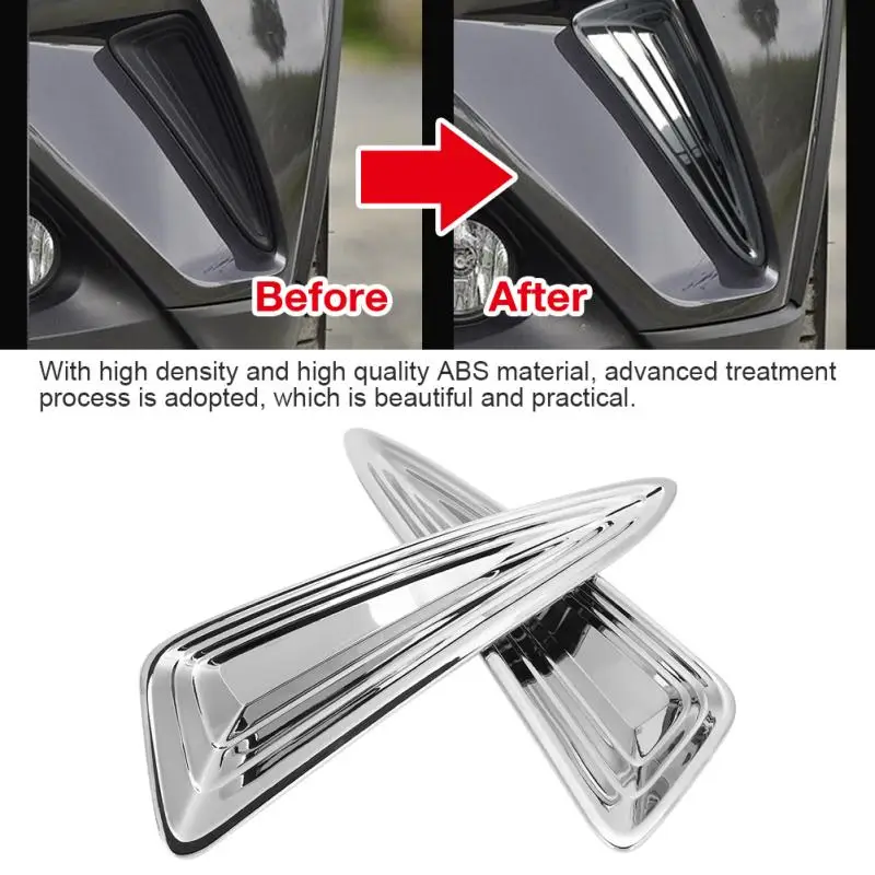 2 шт. автомобильные чехлы для противотуманных фар Хромированная передняя