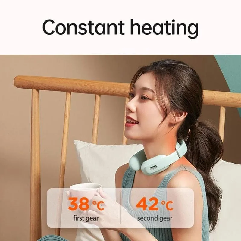 

New Cervical Massager Smart Voice Prompt Wireless Electric Pulse Heating Hot Compress Neck Relieve Pain Massage Physiotherapy