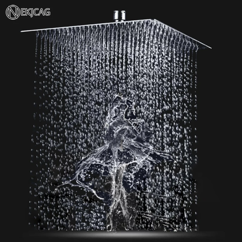 

8/6/4inch Multiple Sizes Options Retail Polished Chrome Finish Bathroom Square Rain Shower Head Ceiling Wall Top Sprayer