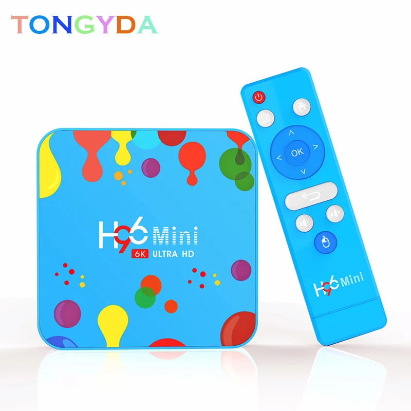 ТВ приставка Android 9 0 Смарт H96 мини 4 Гб ОЗУ 128 ГБ четырехъядерный Allwinner H6 USD3.0 2 4G/5 ГГц