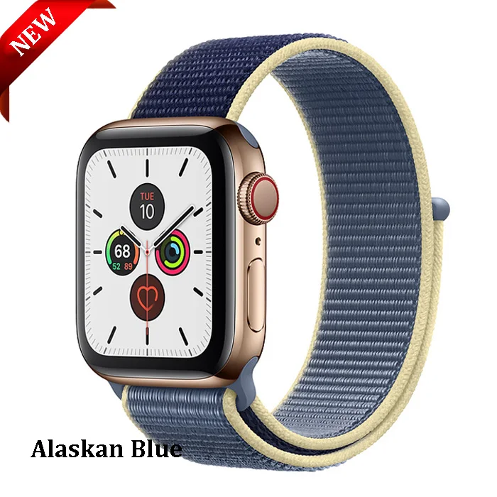Alaskan Blue EIMO ремешок для Apple Watch ремешок 44 мм 40 мм Apple Watch 4 5 3 2 1 iwatch ремешок 42 мм 38 мм Спортивная петля нейлоновая петля браслет ремешок для часов - Цвет ремешка: Alaskan Blue