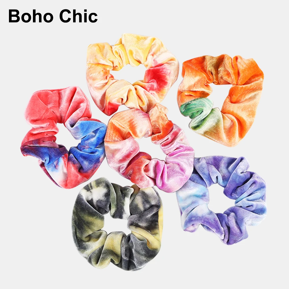 

Vintage Velvet Colorful Scrunchie For Women Elastic Hair Bands Ponytail Holder Ties Rope Hair Accessories Gift