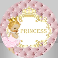 custom baby girl happy birthday party round background magic princess castle photo backdrop circle stand cover aurora banner