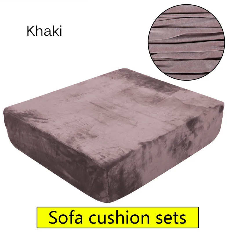 khaki 1/2/3/4 сиденье Подушка на одно сиденье Обложка искусственная чехол для кресла для дома мебель протектор съемный кресла чехол - Цвет: khaki