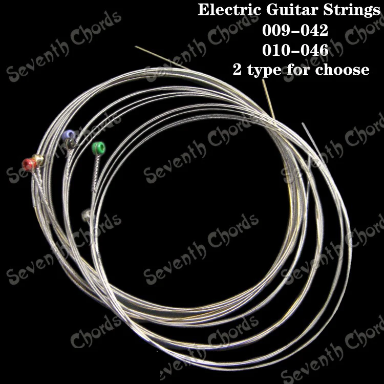 

2 Set Colourful Ball-End Electric Guitar Strings set 1st-6th Steel Strings Nickel Alloy Wound (009-042 or 010-046 2 tyoe choose)