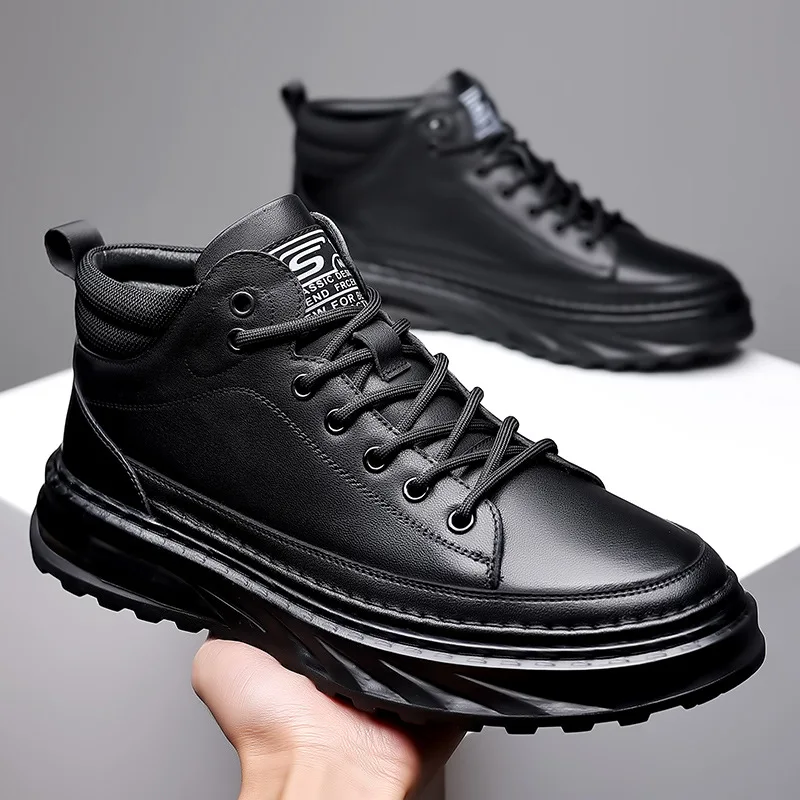 

Business Casual Low-Top Men's Shoes Men's Velvet Warm Cotton Shoes Platform Youth Sports Board Shoes