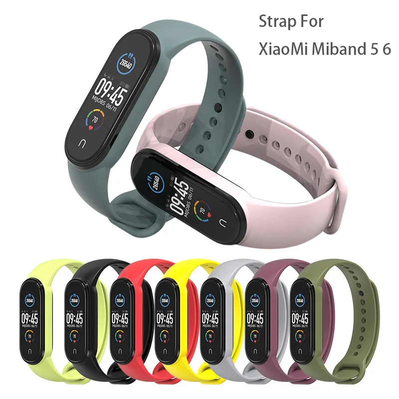 

Ремешок для XiaoMi MiBand 5 6, сменный ремешок из ТПУ, мягкие силиконовые ремешки для смарт-часов, браслет для Xiao Mi Miband 5/6