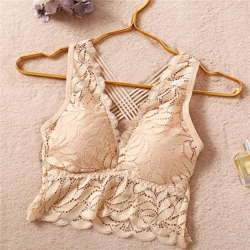 beige Сексуальные топы на бретельках для женщин, камзол, женское нижнее белье, 4 однотонных цвета, кружевная уличная одежда кроп-топ, без рукавов, Цветочные майки для женщин - Цвет: beige