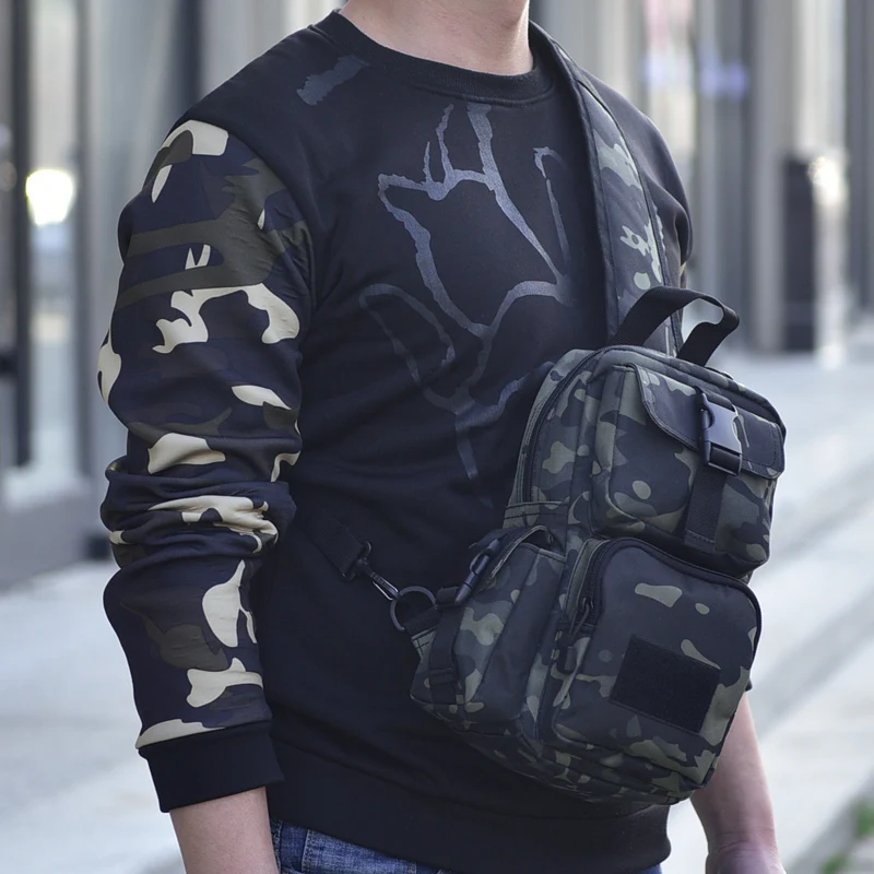 

Велосипедная сумка для верховой езды, нагрудная велосипедная сумка, тактический военный рюкзак на плечо для активного отдыха, спортивный в...