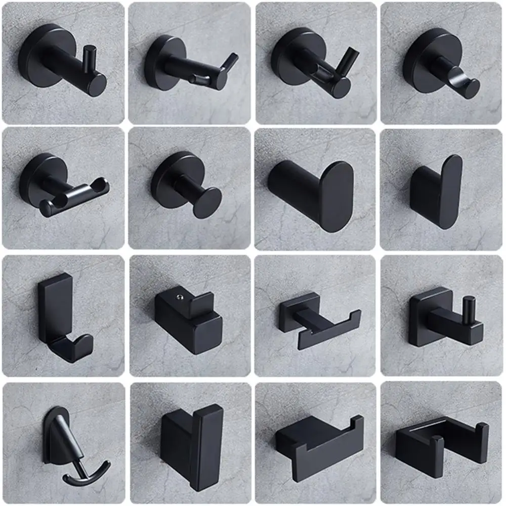 304 нержавеющая сталь без дырочек скандинавский черный крючок для ванной двери