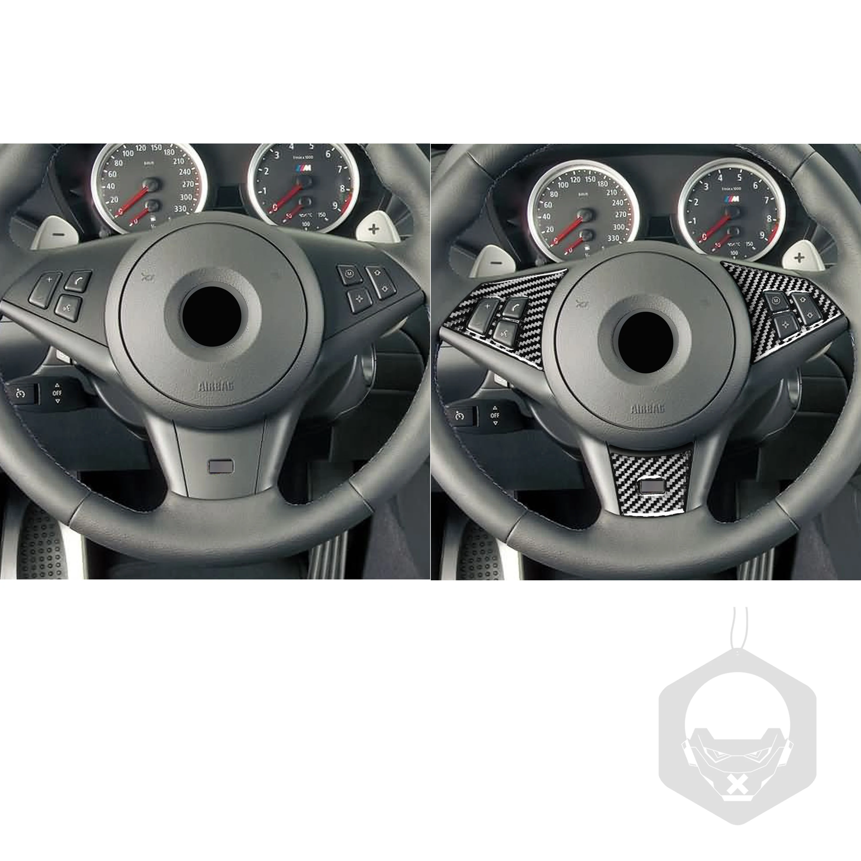 Наклейка на руль из углеродного волокна для BMW 6 серии M6 E63 E64 2004 2005 2006 2007 2008 2009