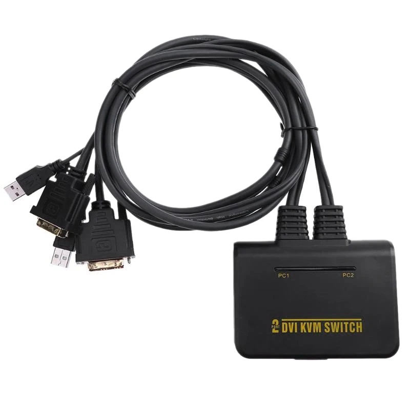 2 порта Usb 0 в 1 выход Dvi Kvm переключатель коробка с Аудио Видео кабель для монитора