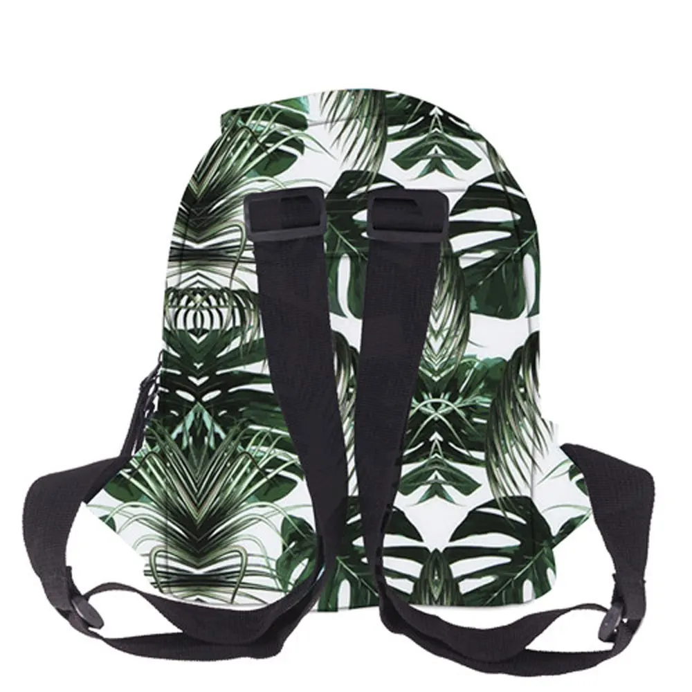 Women Backpacks Print Fashion Mini Backpack Fabric Leaves Backpacks For Teens Boys And Girl Schoolbag