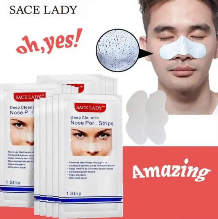 SACE LADY маска назальная для удаления угрей полоски черная голова нос точка пятна отклеить стикер Акне на лице очиститель пор