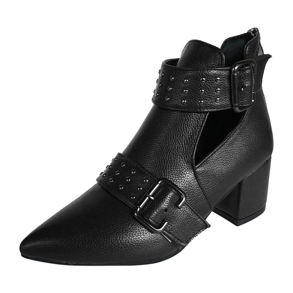

Women's Boots Women's Ladies Vintage Ankle Rome Pointed Toe Casual Single Shoes Short Boots #YB40