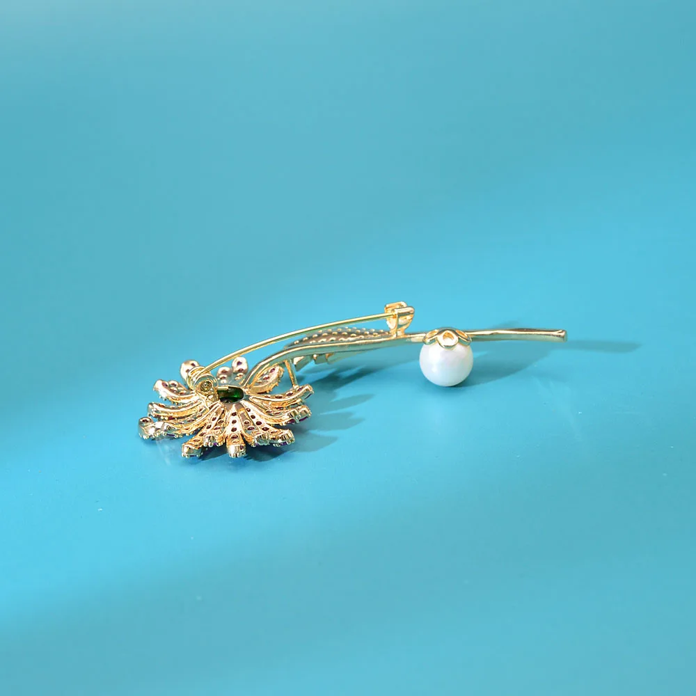 

CINDY XIANG Colorful Cubic Zirconia Daisy Brooches For Women Sunflower Brooch Pin Copper Jewelry Zircon Corsage High Quality