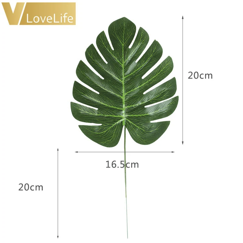 12 шт. большие искусственные листья в форме листьев монстра зеленые растения для