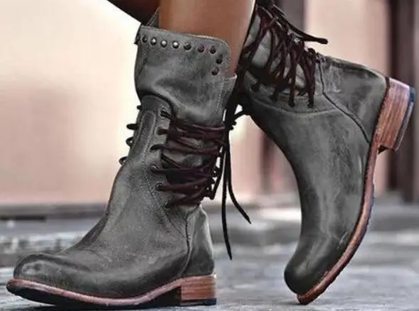 

2021 winter shoes cross strapping fashion popular new women's large rivet boots