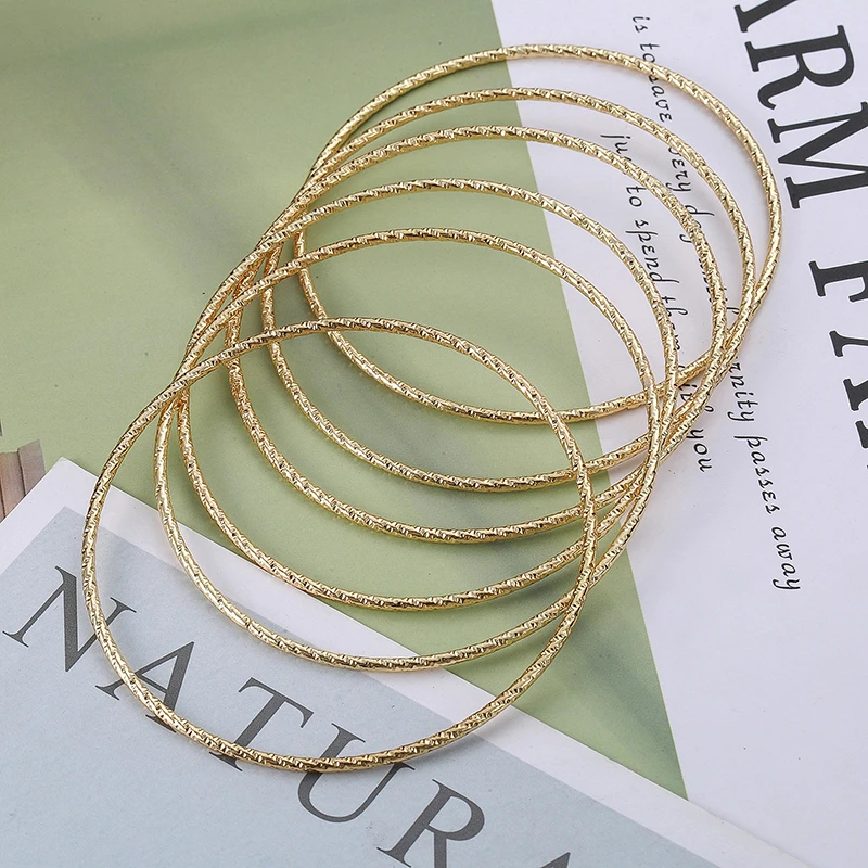 6 шт./компл. Мода цвета: золотистый серебристый позолоченные браслеты Браслеты