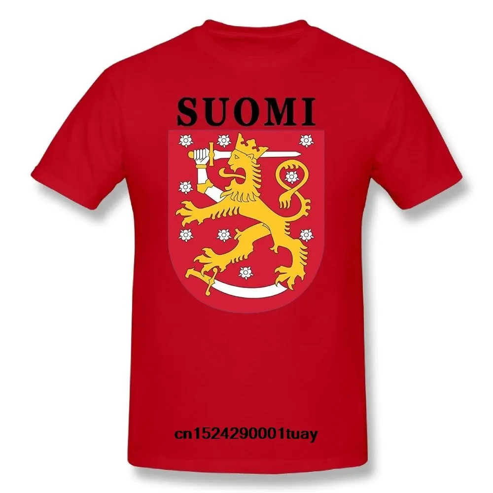 

Adult's Finland Suomi Nationa Black T-shirt - S Red