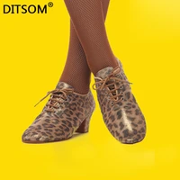 quality silk flash satin leopard print latin dance shoes women split soles 5cm heel ballroom tango salsa dancing shoes ladies