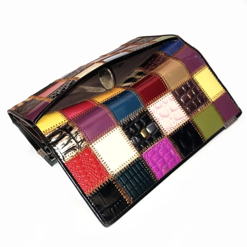 3 сложения модные женские кошельки из натуральной кожи Лоскутная застежка карман