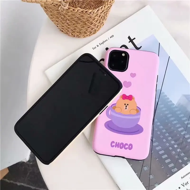 Милый чехол с мультяшным медведем, Кроликом, уткой для iphone 7, 8, 6, 6s PLUS, мягкий силиконовый чехол, задняя крышка для iphone X, XS, MAX, XR, 11 pro, max, Новинка