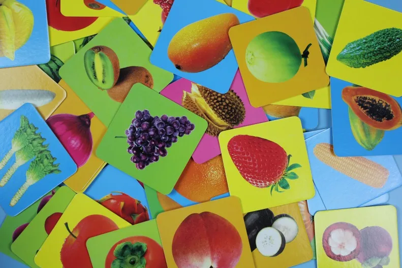 Детские Обучающие открытки для раннего развития книга с фруктами и овощами