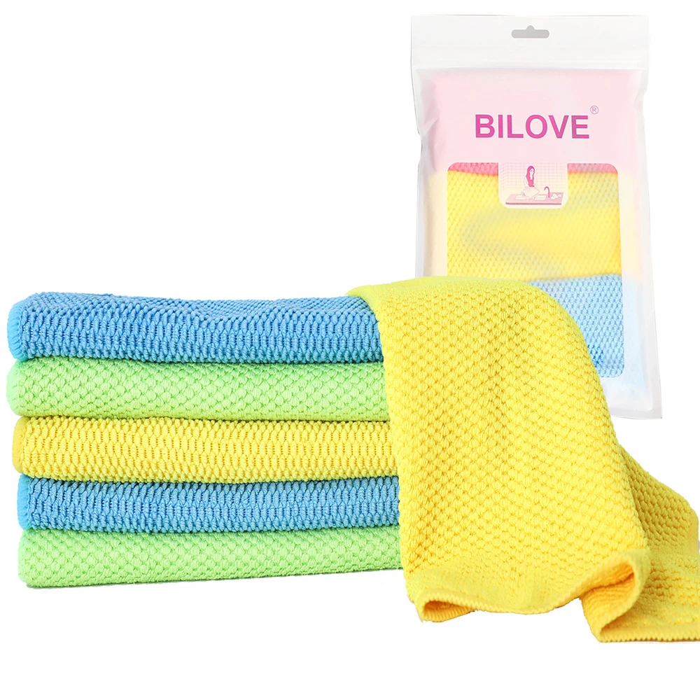 3pcs Thick Microfiber Rag Car Window Glass Cleaning Cloth Rice Velvet DishTowel Absorbable Kitchen | Дом и сад