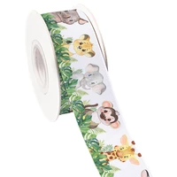 lovely forest animals big party printed grosgrain ribbon satin for gift wrapping wedding party decoration diy hair bow 10 yards