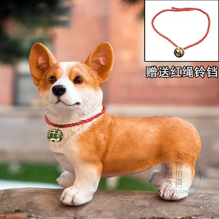 

Simulated Corgi Dog Ornaments Resin Crafts Puppy Living Room Garden Courtyard Decoration Cute Animal TV Cabinet