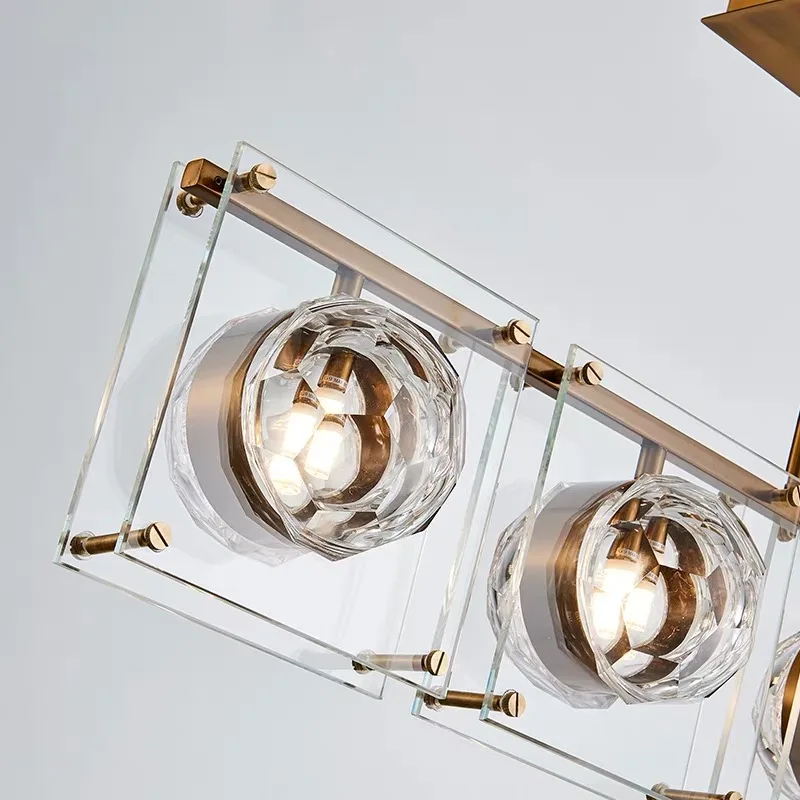 저렴한 포스트 모던 북유럽 직사각형 바 카운터 식당 개성 크리에이티브 패션 라이트 럭셔리 크리스탈 식당 샹들리에