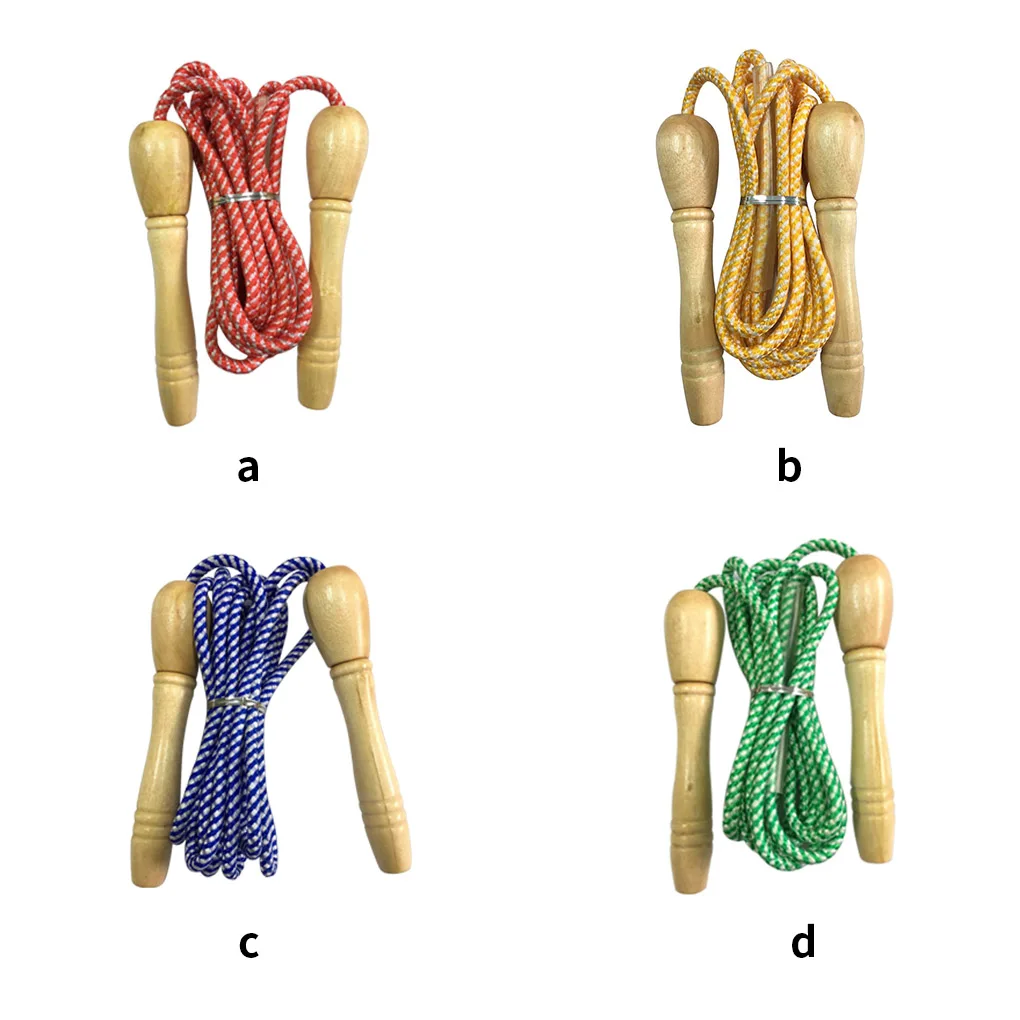 

Fitness Jumping Rope Indoor Outdoor Exercise Workout Wooden Handle Adjustable Skipping Rope Random Color