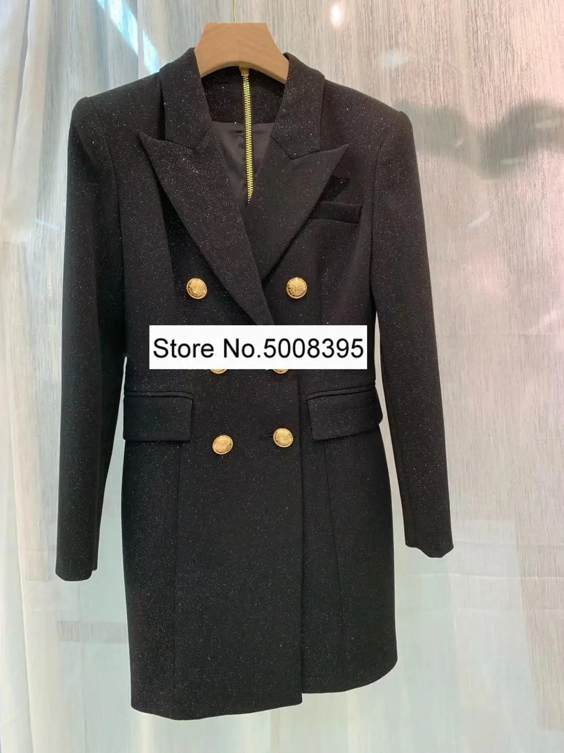 Восхитительно! Классическое черное короткое платье-блейзер на молнии сзади