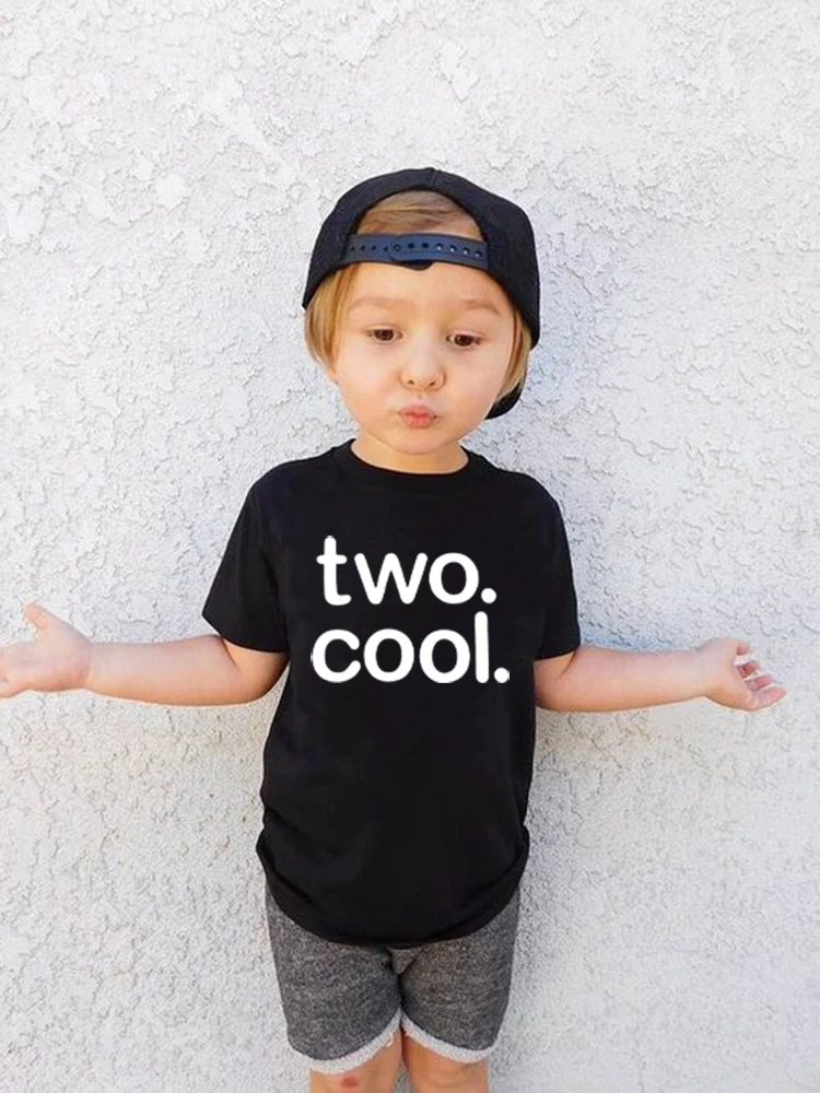 Забавная детская футболка с коротким рукавом для мальчиков и девочек 2 дня